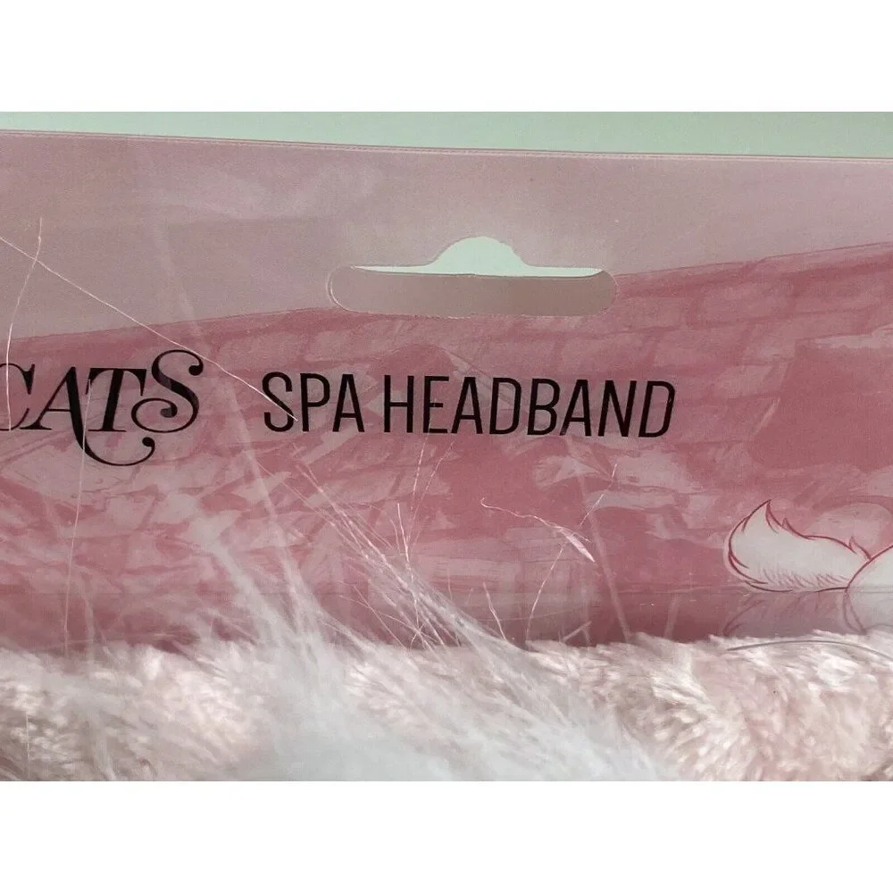 Disney's The Aristocats‎ Marie Fluffy Spa Headband Pink White Cat Ears Bow NEW